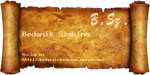 Bedenik Szabina névjegykártya